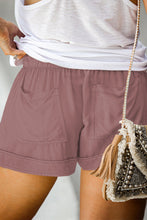 Elastic Waist Drawstring Pocket Shorts