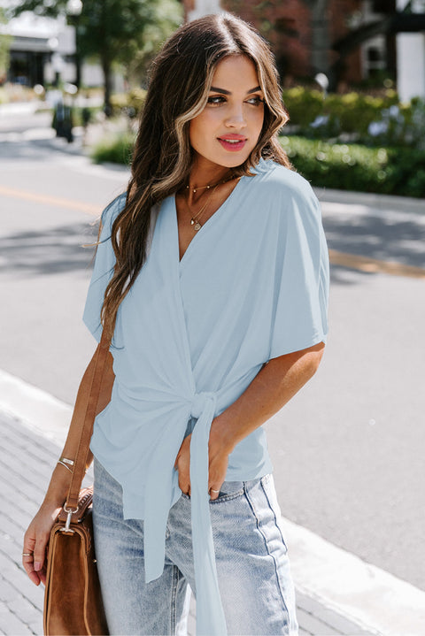 Short Sleeve Wrap Top