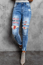 Medium Wash Distressed Skinny Ankle Jeans