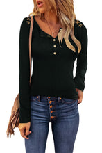 Lace Back Buttoned Henley Top