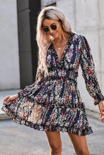 Ruffle Detailing Open Back Floral Dress