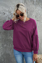 Raglan Patchwork Sleeve Pullover Sweatshirt