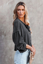 Khaki Buttoned Loose Long Sleeve Shirt