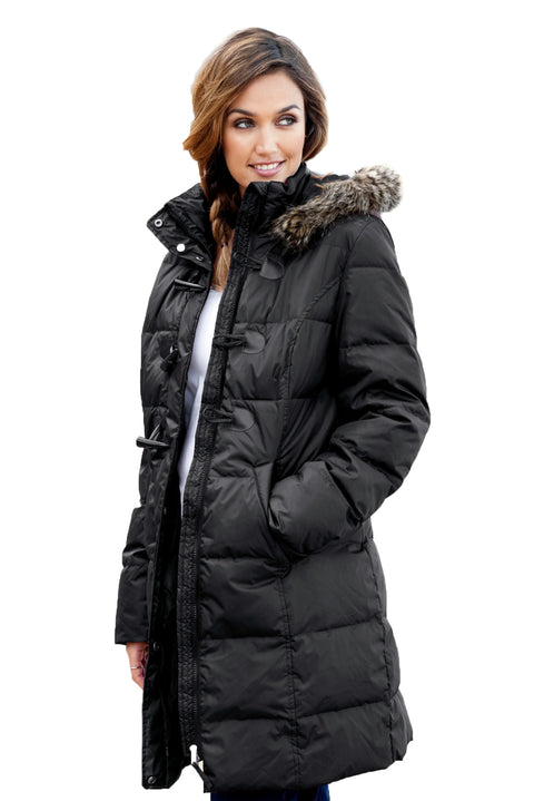 Toggle Button Quilted Coat for Women