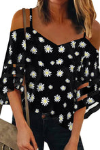 Blusa floral con hombros descubiertos y margaritas