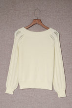 Beige Plain Off Shoulder Knit Pullover Sweater