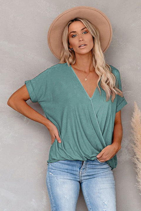 Short Sleeves Drape Knit Top