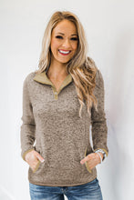 Heathered Turn-down Collar Pullover Sweatshirt