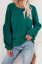 Raglan Patchwork Sleeve Pullover Sweatshirt