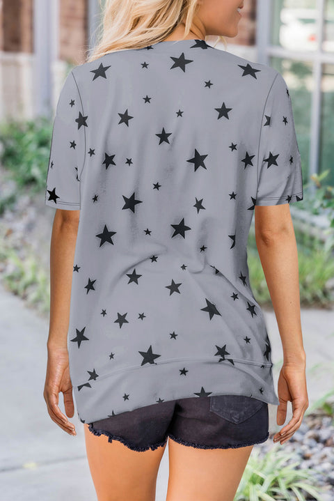 Star Print Crew Neck T-shirt