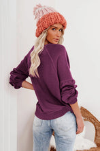 Raglan Patchwork Sleeve Pullover Sweatshirt