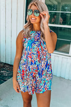 Floral Print Tank Top with Ruffles