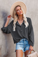 Khaki Buttoned Loose Long Sleeve Shirt