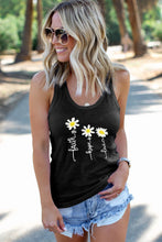 Letters Sunflower Graphic Tank Top