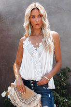 Lace Splicing Ruffled V Neck Cami Top