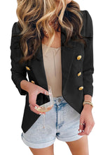 Double Breasted Long Sleeve Novelty Button Blazer