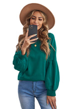 Raglan Patchwork Sleeve Pullover Sweatshirt