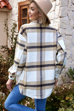 Plaid Print Pocket Women Shacket