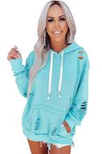 Shabby Distressed Drawstring Hoodie