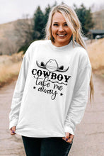 COWBOY take me away Graphic White Sweatshirt