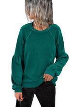 Raglan Patchwork Sleeve Pullover Sweatshirt