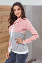 Dual Gray Colorblock Thumbhole Sleeved Sweatshirt