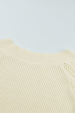 Beige Plain Off Shoulder Knit Pullover Sweater