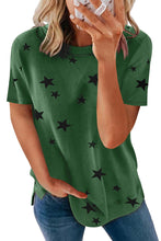 Camiseta con cuello redondo y estampado de estrellas