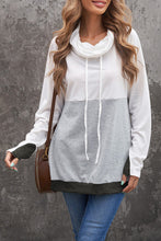 Dual Gray Colorblock Thumbhole Sleeved Sweatshirt