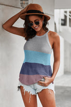 Color Block Striped Knit Tank Top