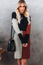 Colorblock Knit Sweater Dress