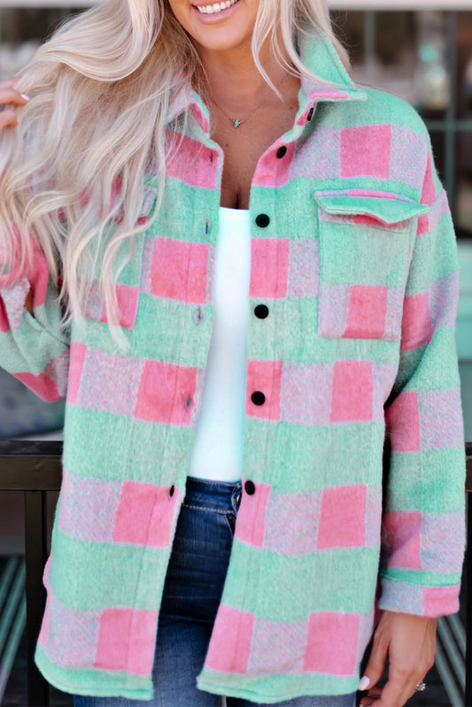 Plaid Pattern Oversized Shacket