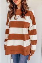 Striped Drop Shoulder Pullover Sweatshirt