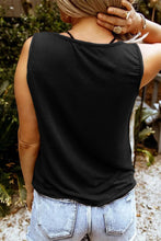 Solid Slim-fit V Neck Tank Top