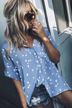 Stars Print Cuffed Sleeves Shirt