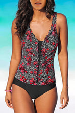 Dotted Print Ruffles One-piece Swimsuit