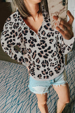 Leopard Zipped Collar Sweatshirt