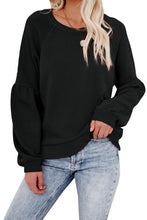 Raglan Patchwork Sleeve Pullover Sweatshirt