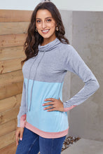 Dual Gray Colorblock Thumbhole Sleeved Sweatshirt