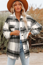 Plaid Print Pocket Women Shacket