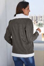 Faux Suede Jacket with Zipper Pockets