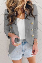 Double Breasted Long Sleeve Novelty Button Blazer