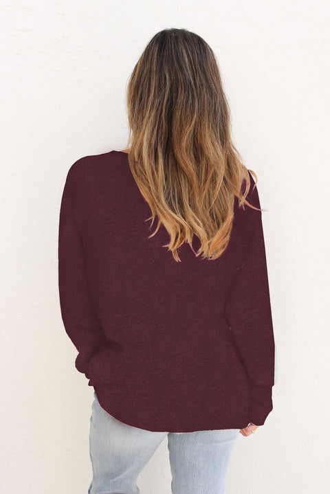 Plain Knit Long Sleeve Top