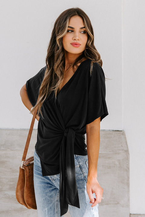 Short Sleeve Wrap Top