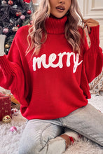 Jersey con cuello alto y bordado de letras Merry 