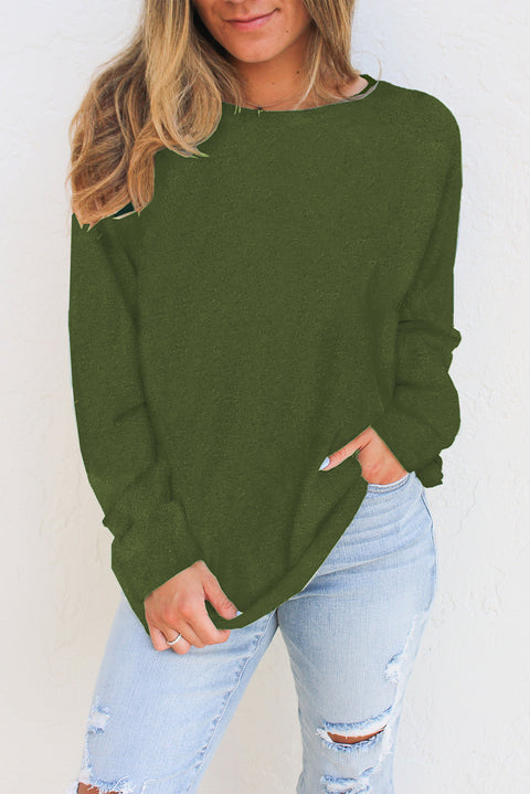 Plain Knit Long Sleeve Top