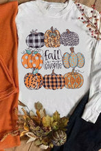 Plaid Leopard Polka Dot Pumpkin Print Pullover Sweatshirt