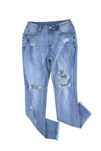 Medium Wash Distressed Skinny Ankle Jeans