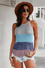 Color Block Striped Knit Tank Top